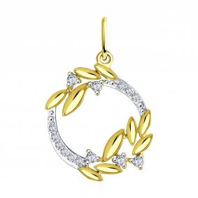Подвеска из лимонного золота Diamant 53-130-01249-1 с фианитом 53-130-01249-1 фото