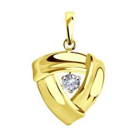 Подвеска из лимонного золота Diamant 53-130-01255-1 с фианитом 53-130-01255-1 фото