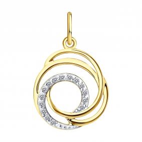 Подвеска из лимонного золота Diamant 53-130-01371-1 с фианитом 53-130-01371-1 фото