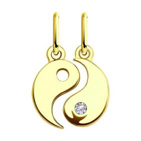 Золотая подвеска Diamant 53-130-01639-1 с фианитом 53-130-01639-1 фото