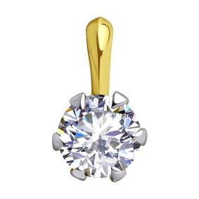 Подвеска из лимонного золота Diamant 53-130-01816-1 с фианитом 53-130-01816-1 фото