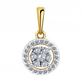 Подвеска из лимонного золота Diamant 53-130-01881-2 с фианитом 53-130-01881-2 фото