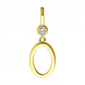 Золотая подвеска SOKOLOV 53-130-01916-1 с фианитом 53-130-01916-1 фото
