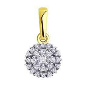 Подвеска из лимонного золота Diamant 53-130-01945-1 с фианитом 53-130-01945-1 фото