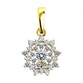 Подвеска из лимонного золота Diamant 53-130-02020-1 с фианитом 53-130-02020-1 фото