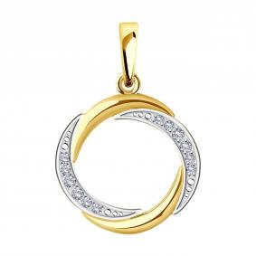 Золотая подвеска SOKOLOV 53-130-02306-1 с фианитом 53-130-02306-1 фото