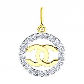 Золотая подвеска SOKOLOV 53-130-02979-1 с фианитом 53-130-02979-1 фото