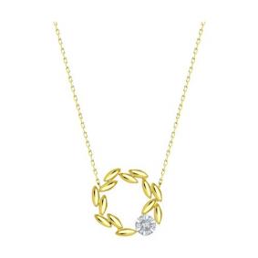 Колье из лимонного золота Diamant 53-170-01292-1 с фианитом 53-170-01292-1 фото