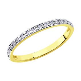Кольцо из лимонного золота Diamant 53-210-00009-1 с бриллиантом 53-210-00009-1 фото