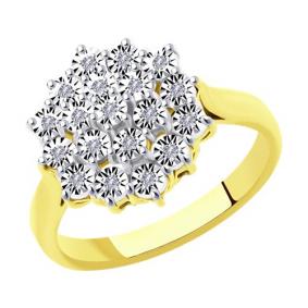Кольцо из лимонного золота Diamant 53-210-00720-1 с бриллиантом 53-210-00720-1 фото