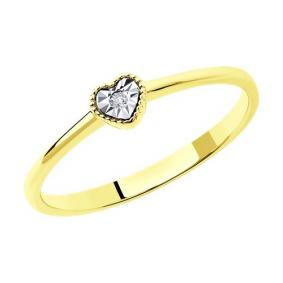 Кольцо из лимонного золота Diamant 53-210-01219-1 с бриллиантом 53-210-01219-1 фото