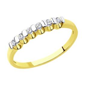 Кольцо из лимонного золота Diamant 53-210-01318-1 с бриллиантом 53-210-01318-1 фото