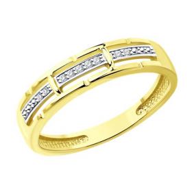 Кольцо из лимонного золота Diamant 53-210-01695-1 с бриллиантом 53-210-01695-1 фото