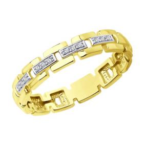 Кольцо из лимонного золота Diamant 53-210-01697-1 с бриллиантом 53-210-01697-1 фото