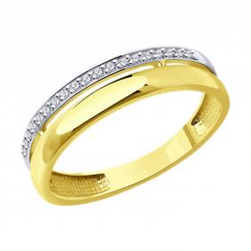 Кольцо из лимонного золота Diamant 53-210-01874-1 с бриллиантом 53-210-01874-1 фото