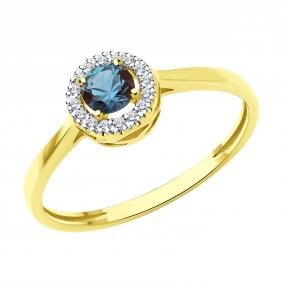 Кольцо из лимонного золота Diamant с гидротермальным александритом и бриллиантом 53-210-02344-1 53-210-02344-1 фото