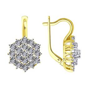 Серьги из лимонного золота Diamant 53-220-00720-1 с бриллиантом 53-220-00720-1 фото