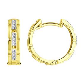 Серьги из лимонного золота Diamant 53-220-01697-1 с бриллиантом 53-220-01697-1 фото