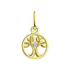 Подвеска из лимонного золота Diamant 53-230-01659-1 с бриллиантом 53-230-01659-1 фото