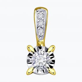 Подвеска из комбинированного золота Diamant 53-230-01755-1 с бриллиантом 53-230-01755-1 фото