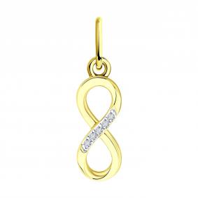 Золотая подвеска SOKOLOV 53-230-02870-1 с бриллиантом 53-230-02870-1 фото