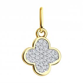 Подвеска из лимонного золота Diamant 53-230-03105-1 с бриллиантом 53-230-03105-1 фото