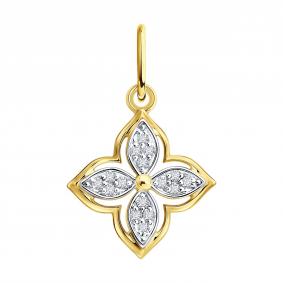 Подвеска из лимонного золота Diamant 53-230-03133-1 с бриллиантом 53-230-03133-1 фото
