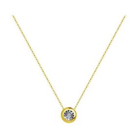 Колье из лимонного золота Diamant 53-270-01074-1 с бриллиантом 53-270-01074-1 фото