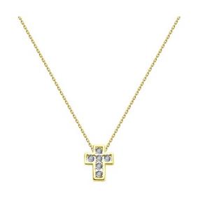 Колье-крест из лимонного золота Diamant с бриллиантом 53-270-01345-1 53-270-01345-1 фото