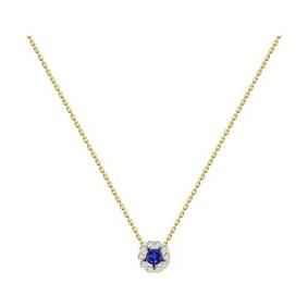 Колье из лимонного золота Diamant 53-270-01768-1 с бриллиантом и сапфиром 53-270-01768-1 фото