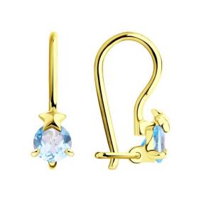 Серьги из лимонного золота Diamant 53-320-00965-2 с топазом 53-320-00965-2 фото