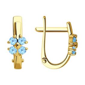 Серьги из лимонного золота Diamant 53-320-00986-1 с топазом 53-320-00986-1 фото