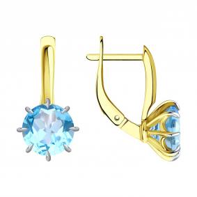 Серьги из лимонного золота Diamant 53-320-01765-1 с топазом 53-320-01765-1 фото
