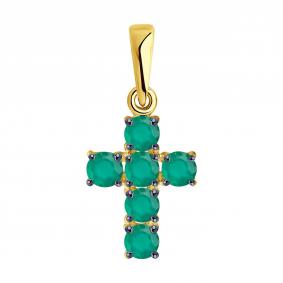 Подвеска из лимонного золота Diamant 53-330-01631-3 с агатом 53-330-01631-3 фото