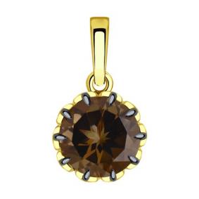 Подвеска из лимонного золота Diamant 53-330-01811-3 с раухтопазом 53-330-01811-3 фото