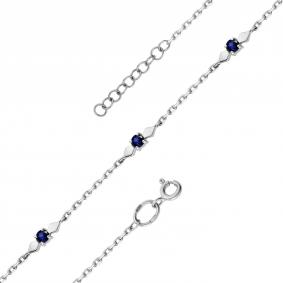 Браслет из белого золота АЛЬКОР 53191-202 с сапфиром 53191-202 фото