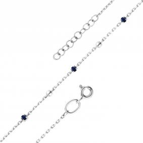 Браслет из белого золота АЛЬКОР 53192-202 с сапфиром 53192-202 фото