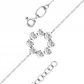 Браслет из белого золота АЛЬКОР 53232-200 с бриллиантом 53232-200 фото