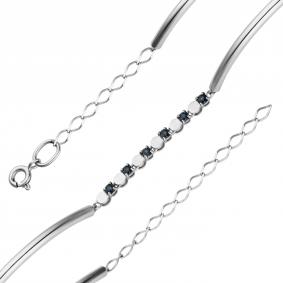 Браслет из белого золота АЛЬКОР 53673-202 с сапфиром 53673-202 фото