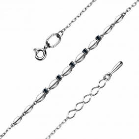 Браслет из белого золота АЛЬКОР 53983-202 с сапфиром 53983-202 фото