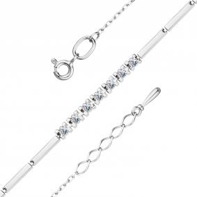 Браслет из белого золота АЛЬКОР 53992-200 с бриллиантом 53992-200 фото