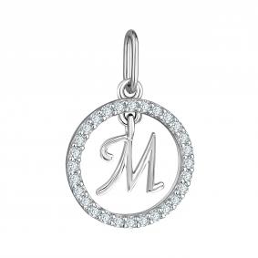 Серебряная подвеска-буква М TALANT с фианитом 54-72-0001-28854 54-72-0001-28854 фото