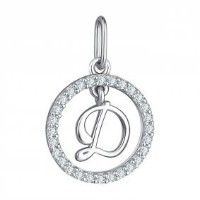 Серебряная подвеска-буква Д TALANT с фианитом 54-72-0001-29130 54-72-0001-29130 фото