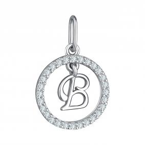 Серебряная подвеска-буква В TALANT с фианитом 54-72-0001-29415 54-72-0001-29415 фото