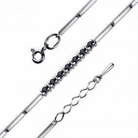 Браслет из белого золота АЛЬКОР 54208-202 с сапфиром 54208-202 фото