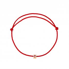 Текстильный шнурок с декоративным элементом из золота АЛЬКОР с бриллиантом 54618-100 54618-100 фото