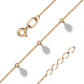 Золотой браслет АЛЬКОР 54867-100 с бриллиантом 54867-100 фото