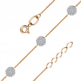 Золотой браслет АЛЬКОР 54869-100 с бриллиантом 54869-100 фото