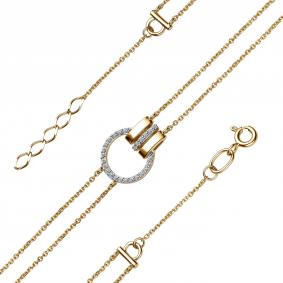 Браслет из лимонного золота АЛЬКОР 54946-300 с бриллиантом 54946-300 фото