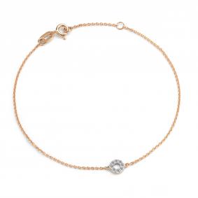 Золотой браслет АЛЬКОР 55017-100 с бриллиантом 55017-100 фото